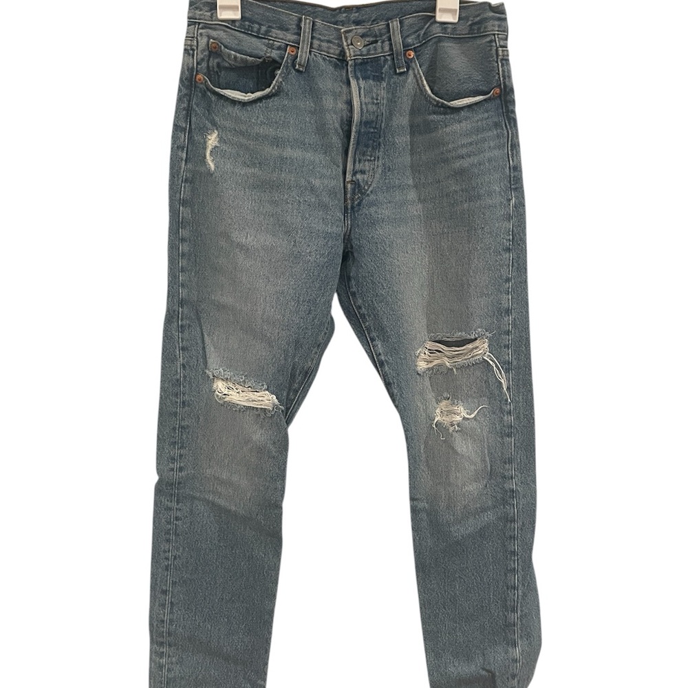 Levi's Women's Straight Blue Distressed Jeans